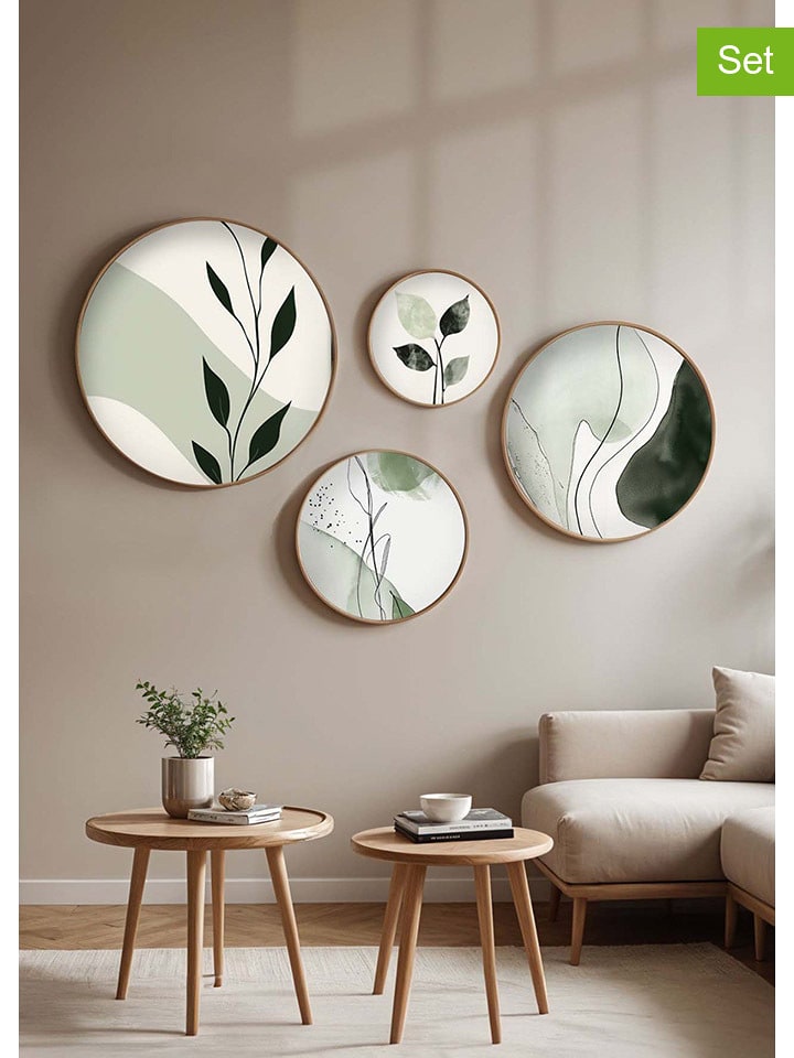 ABERTO DESIGN Druki artystyczne (4 szt.) w drewnianej ramce rozmiar: onesize