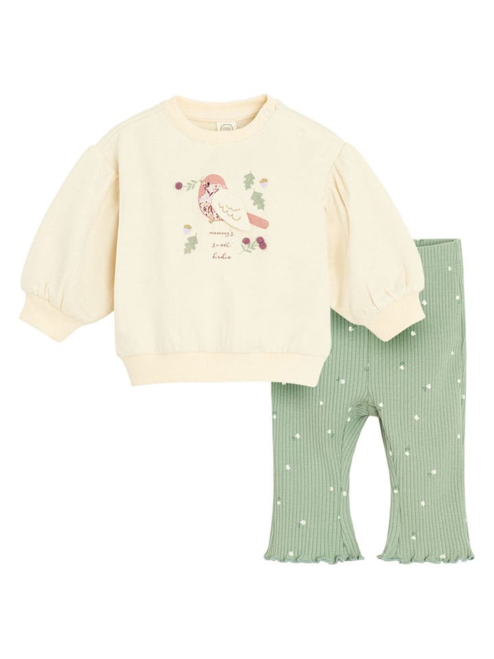 COOL CLUB 2-częściowy zestaw w kolorze zielono-beżowym rozmiar: 86