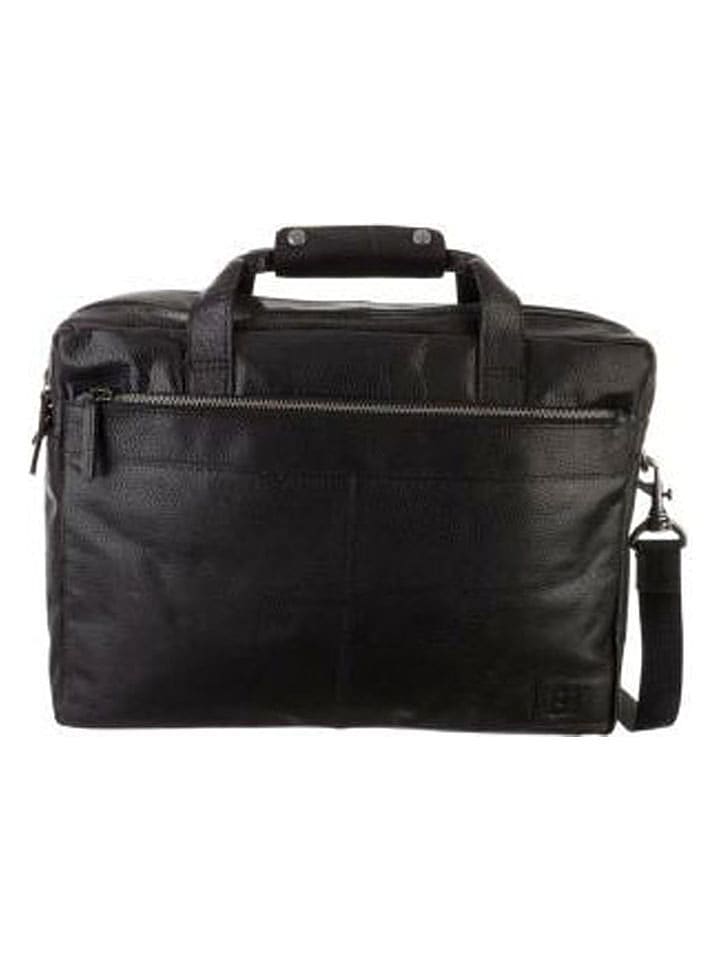 Bodenschatz Skórzana aktówka w kolorze czarnym - 42 x 30 x 10 cm rozmiar: onesize