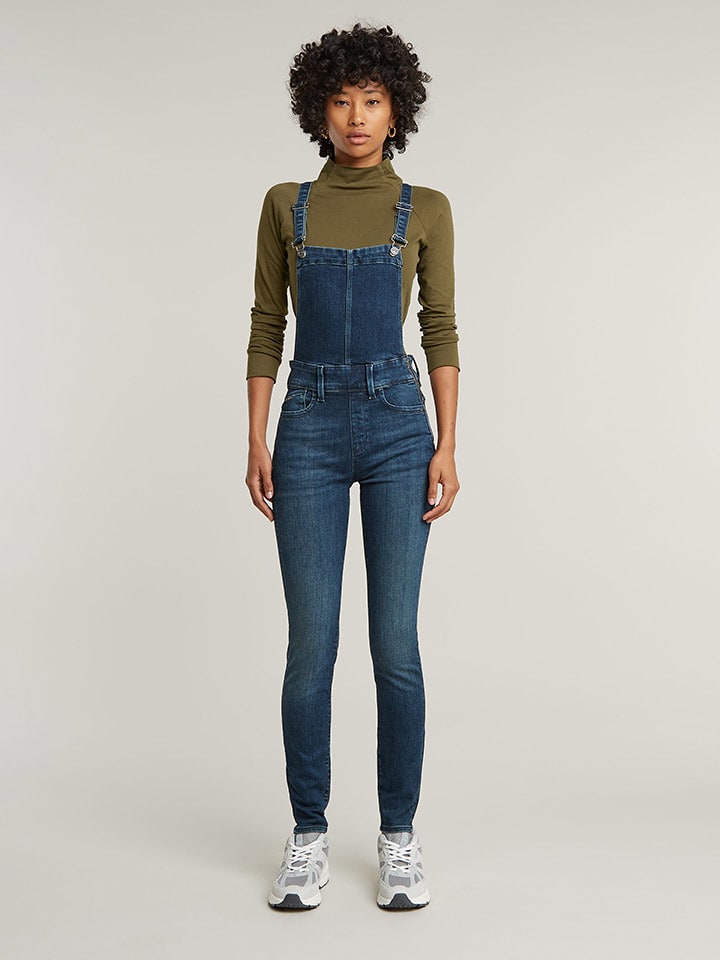 G-Star Ogrodniczki dżinsowe w kolorze niebieskim rozmiar: W23