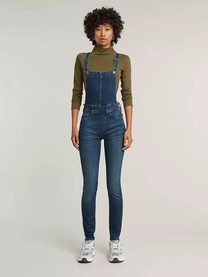 G-Star Ogrodniczki dżinsowe w kolorze niebieskim rozmiar: W23