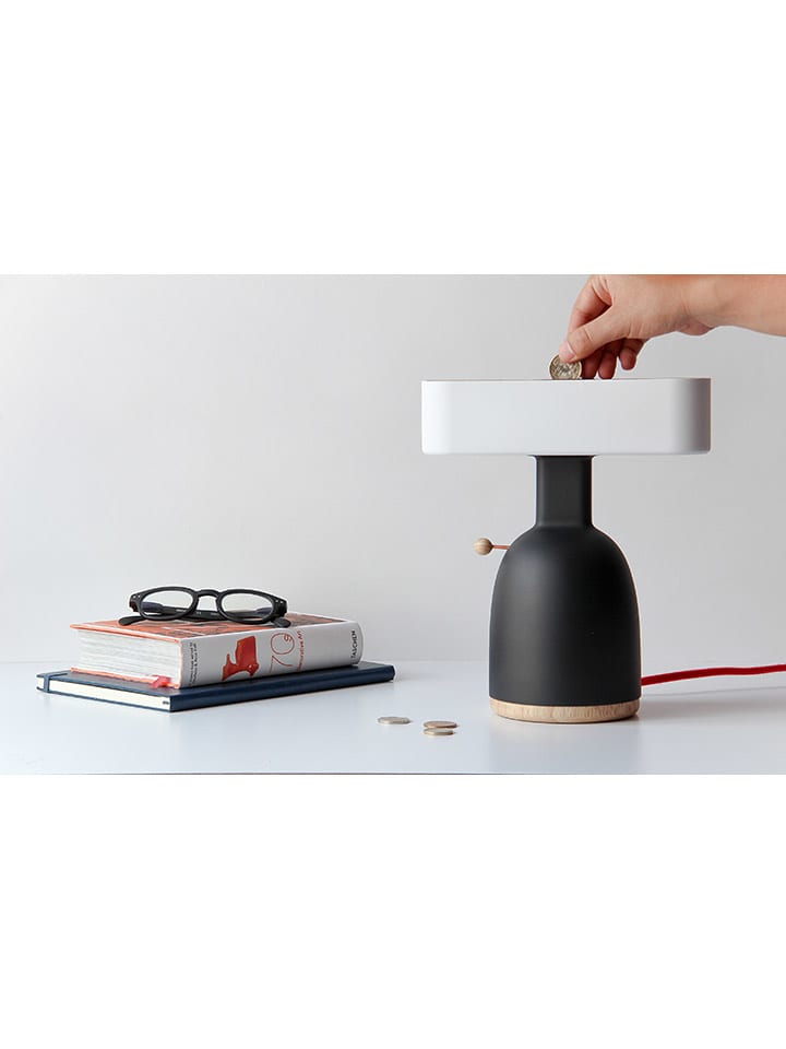 Designnest Lampa stołowa LED "Dina Coin Lamp" w kolorze czarnym - 23 x 27 x 12 cm rozmiar: onesize