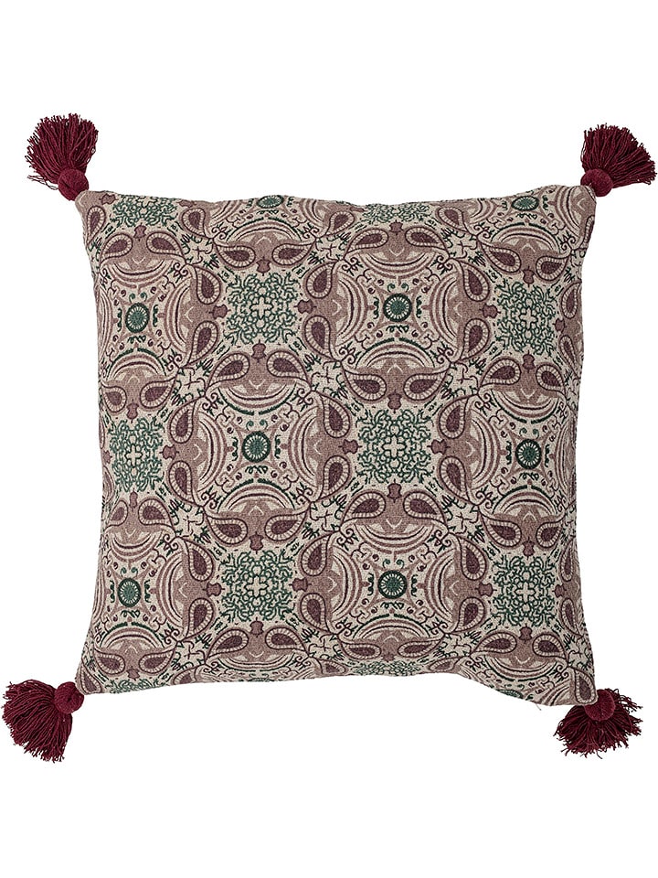 Bloomingville Poduszka "Fibi" w kolorze beżowo-bordowym - 60 x 60 cm rozmiar: onesize