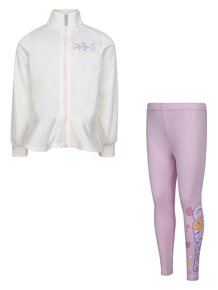 Converse 2-częściowy zestaw w kolorze biało-jasnoróżowym rozmiar: 92/98