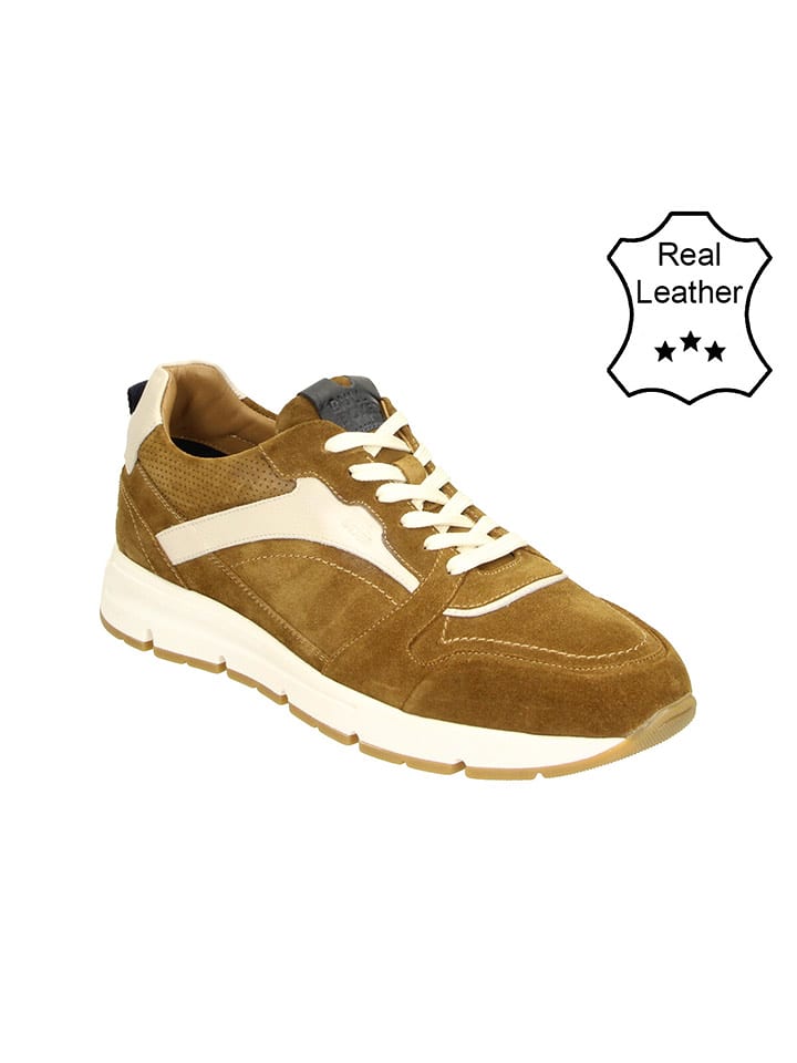 Bullboxer Skórzane sneakersy w kolorze jasnobrązowym rozmiar: 43