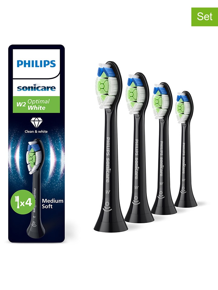 PHILIPS sonicare Wymienne końcówki (4 szt.) "Optimal" w kolorze czarnym rozmiar: onesize