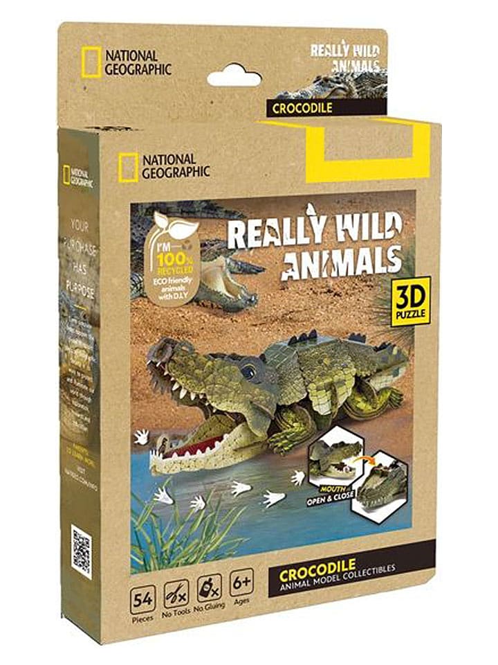 CubicFun 54-częściowe puzzle 3D "Crocodile" - 6+ rozmiar: onesize