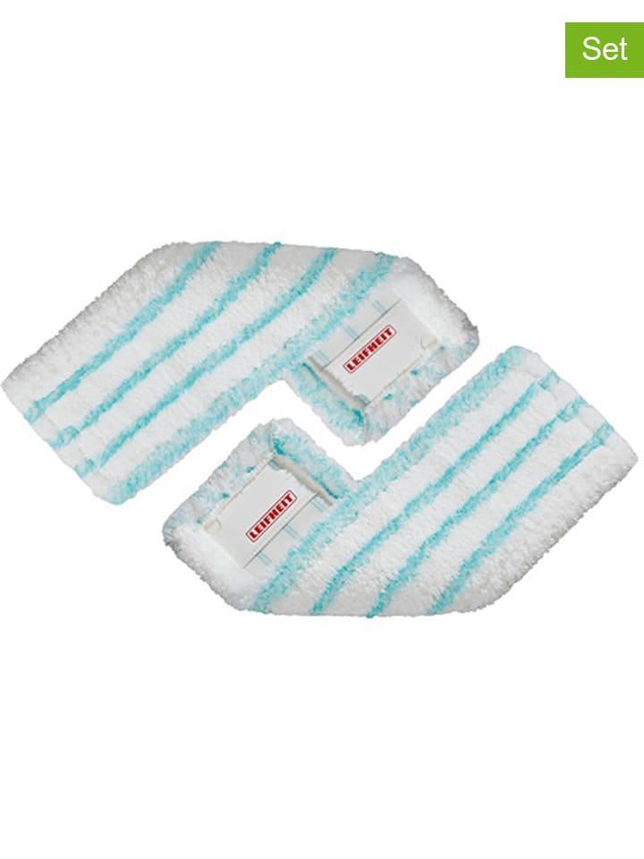 Leifheit Nakładki (2 szt.) "Profi XL micro duo" w kolorze biało-turkusowym do mopa rozmiar: onesize