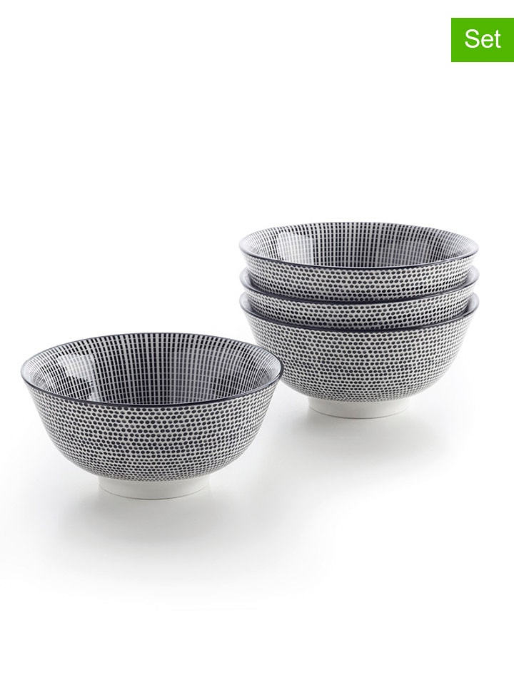 Brandt Miski (4 szt.) w kolorze biało-czarnym - Ø 15,5 cm rozmiar: onesize