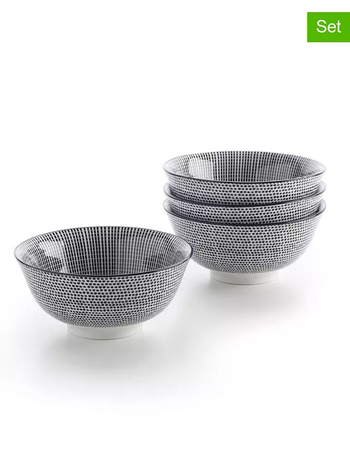 Brandt Miski (4 szt.) w kolorze biało-czarnym - Ø 15,5 cm rozmiar: onesize