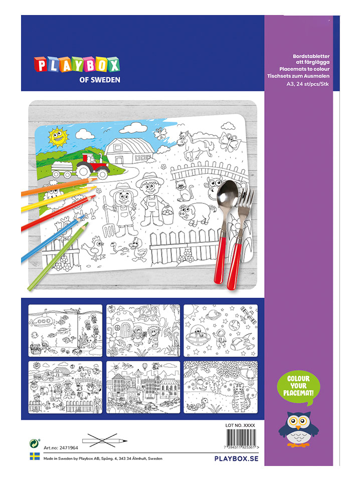 Playbox Podkładki DIY (24 szt.) - 3+ rozmiar: onesize