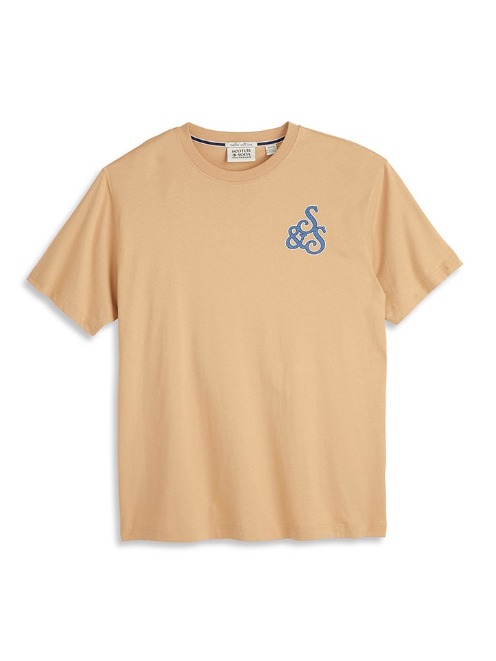 Scotch & Soda Koszulka w kolorze jasnobrązowym rozmiar: M