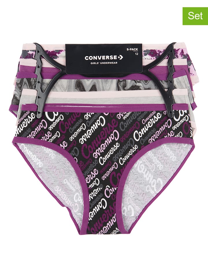 Converse Majtki (5 par) w kolorze szaro-fioletowym rozmiar: 134/140