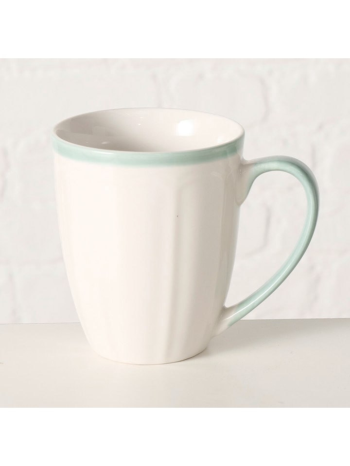 Boltze Kubek "Juna" w kolorze biało-turkusowym - 330 ml rozmiar: onesize