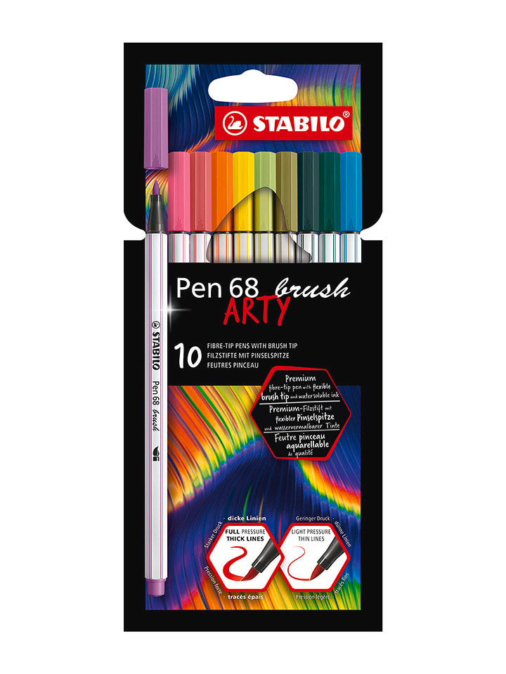 STABILO Mazaki (10 szt.) "Pen 68 brush - ARTY" rozmiar: onesize