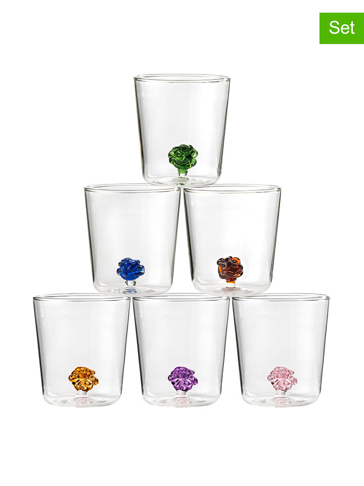 Onlylux Szklanki (6 szt.) "Nodo dell’Amore" ze wzorem - wys. 9,3 cm rozmiar: onesize