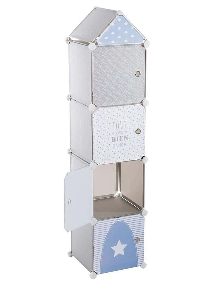 WellHome for Kids Regał w kolorze niebieskim do przechowywania - 34 x 139 x 31,5 cm rozmiar: onesize