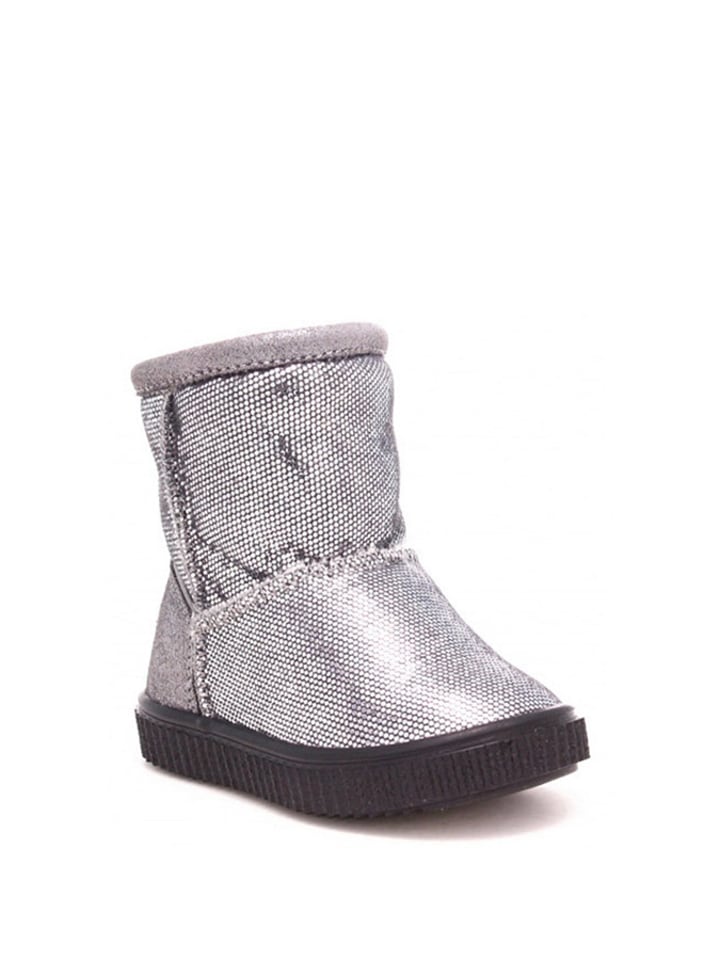 Bartek Skórzane botki w kolorze srebrnym rozmiar: 21