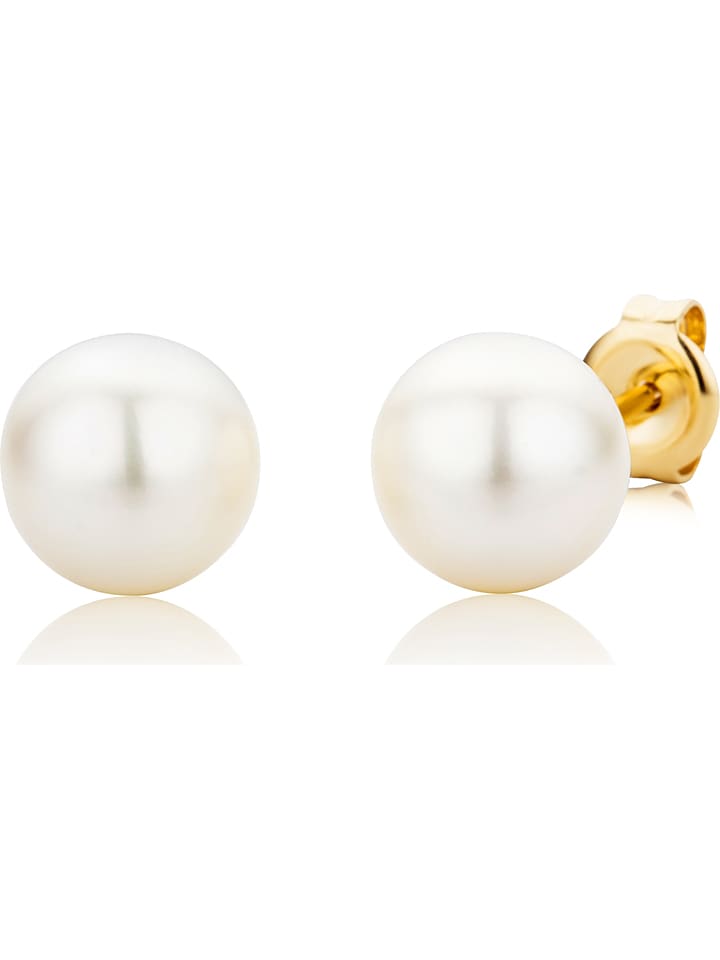 Revoni Złote kolczyki-wkrętki z perłami rozmiar: onesize