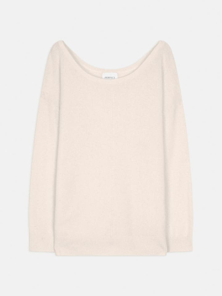 Perfect Cashmere Kaszmirowy sweter "Sasha" w kolorze kremowym rozmiar: M