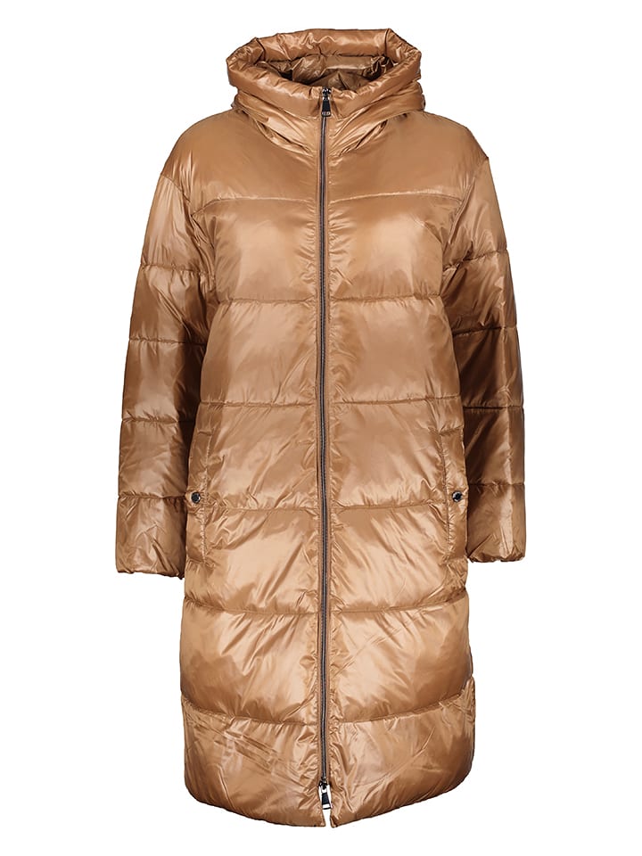 WHITE LABEL Płaszcz pikowany w kolorze jasnobrązowym rozmiar: 38