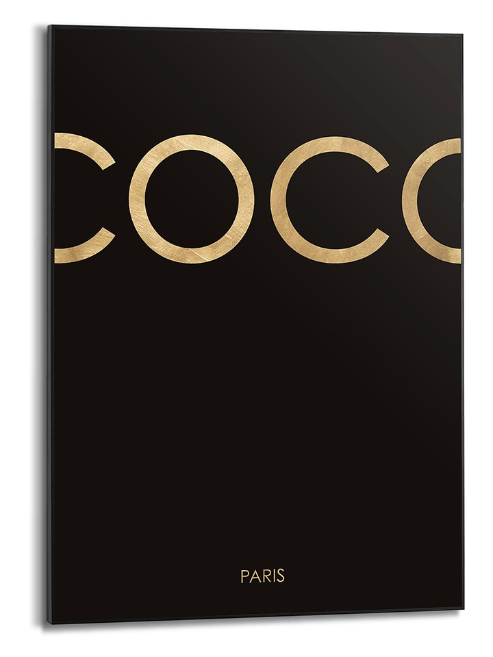 Orangewallz Druk artystyczny "Paris Gold" w ramce rozmiar: 50x70 cm