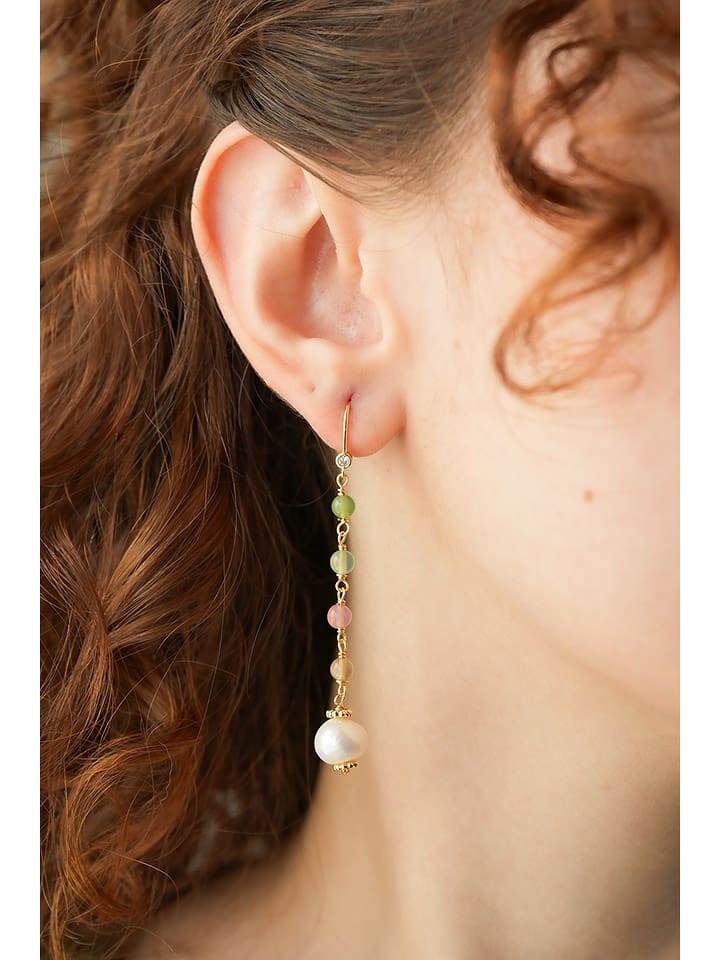 Pierres delicates Kolczyki w kolorze białym z perłami i kryształami rozmiar: onesize