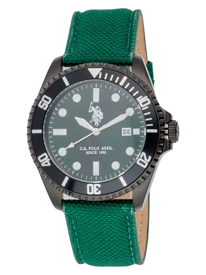 U.S. Polo Assn. Zegarek kwarcowy w kolorze zielono-czarnym rozmiar: onesize