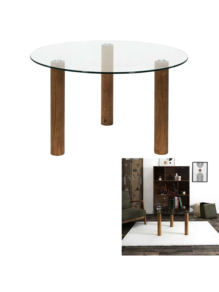 THE HOME DECO FACTORY Ława w kolorze jasnobrązowym - wys. 45 x Ø 75 cm rozmiar: onesize