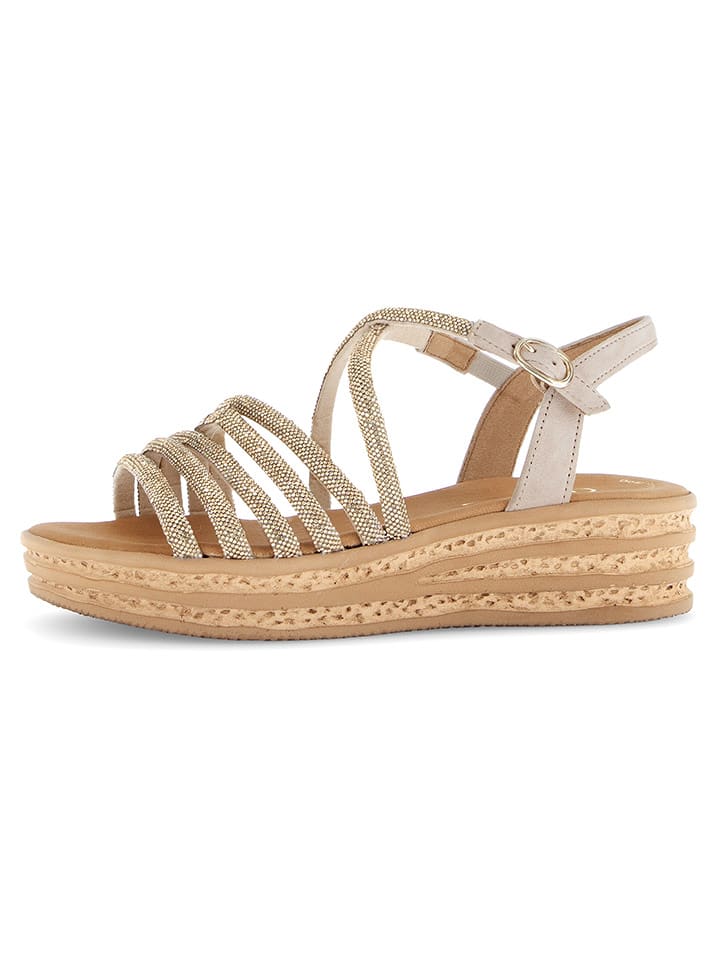 Gabor Sandały w kolorze złoto-beżowym rozmiar: 40,5