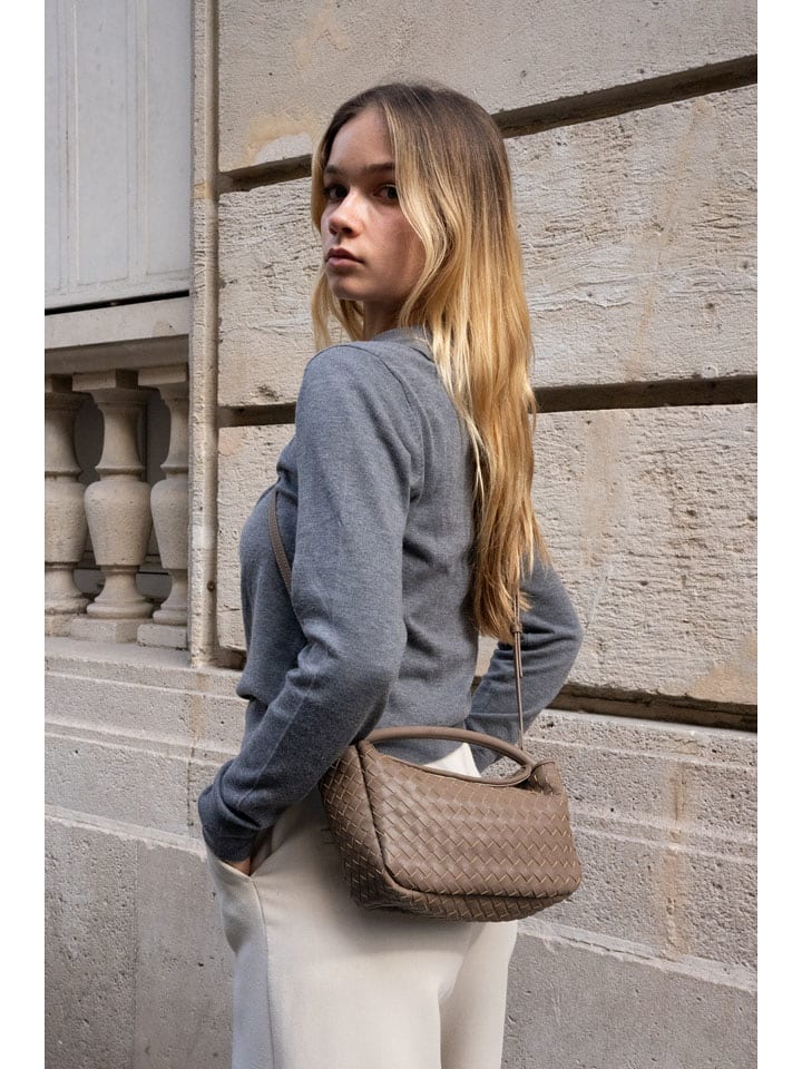 Victor & Hugo Paris Skórzana torebka "Arly" w kolorze szarobrązowym - 23 x 13 x 8 cm rozmiar: onesize