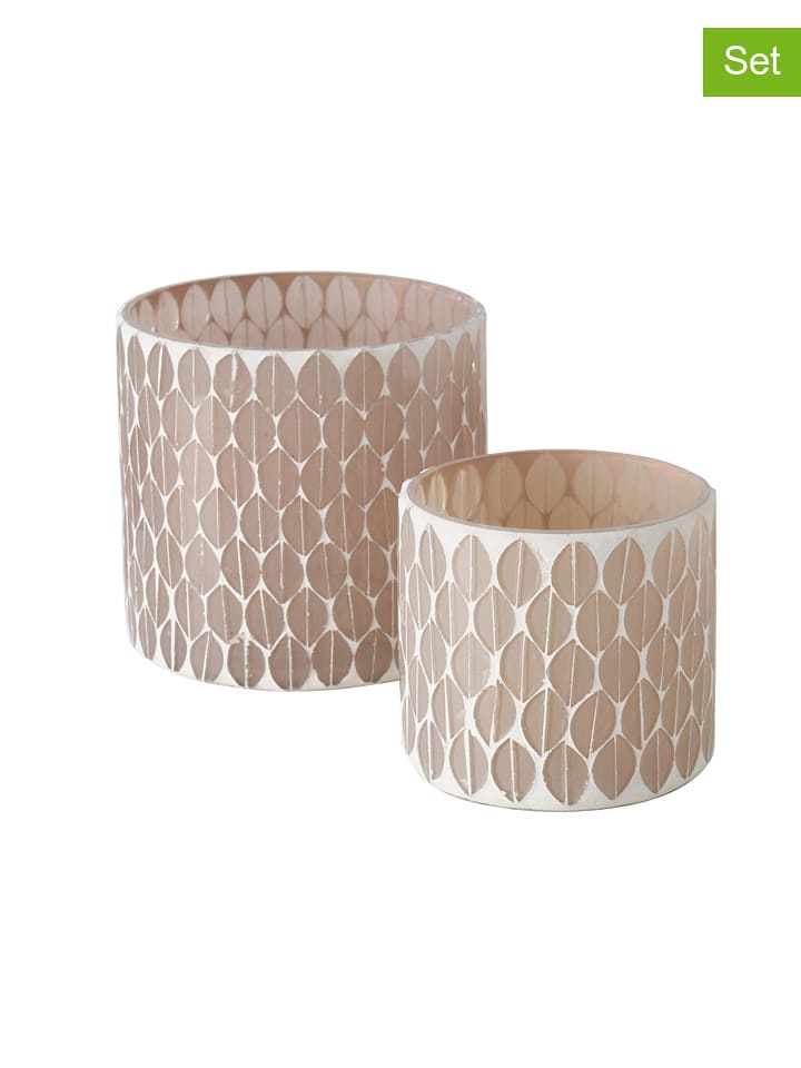 Boltze Świeczniki (2 szt.) "Lepida" w kolorze beżowym rozmiar: onesize