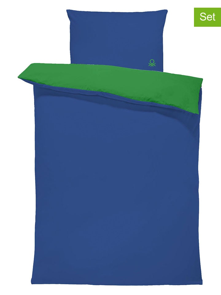 Benetton 3-częściowy komplet pościeli w kolorze niebiesko-zielonym rozmiar: 200x220 cm