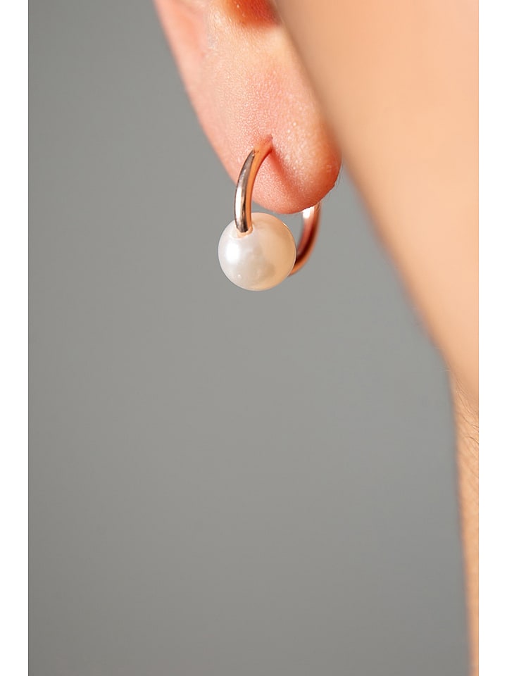 Lodie Silver Srebrne kolczyki-kreole z perłami rozmiar: onesize