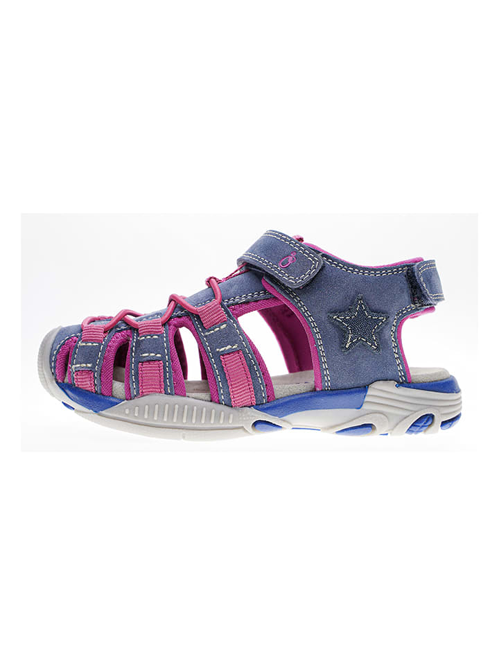 lamino Skórzane półsandały w kolorze niebiesko-jasnoróżowym rozmiar: 31