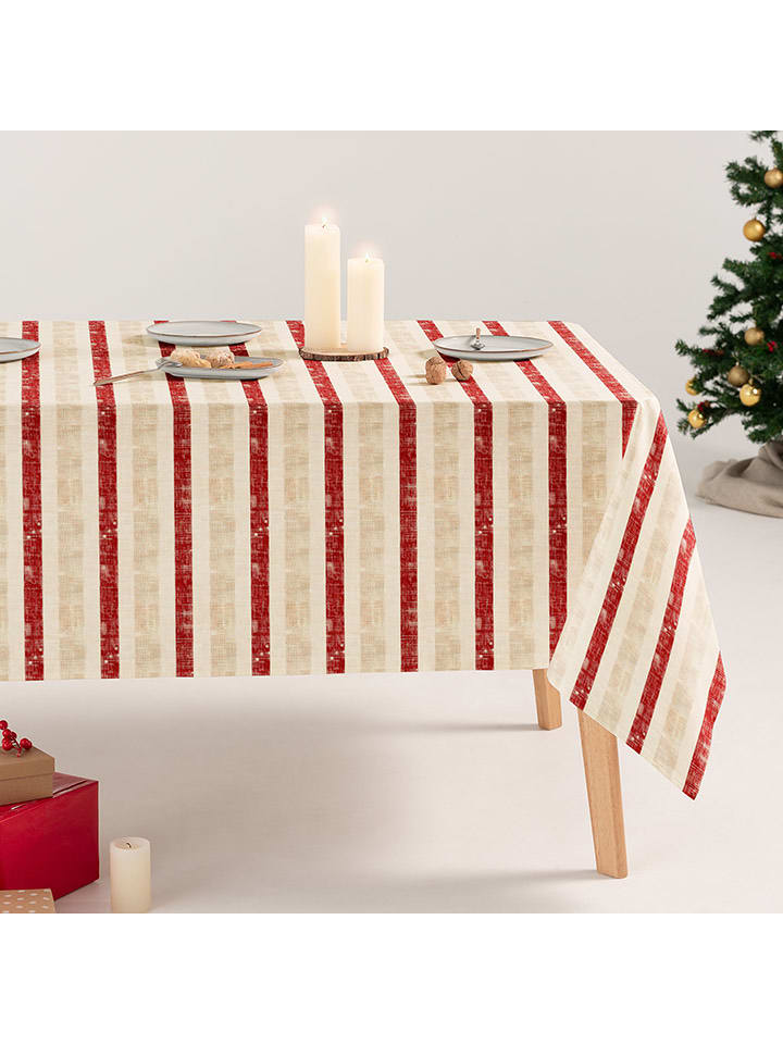 GAMUSI Obrus "Striva" w kolorze kremowo-beżowo-czerwonym rozmiar: 160x300 cm