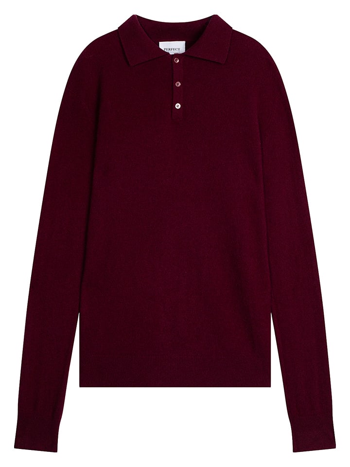 Perfect Cashmere Kaszmirowa koszulka polo "Spencer" w kolorze bordowym rozmiar: L