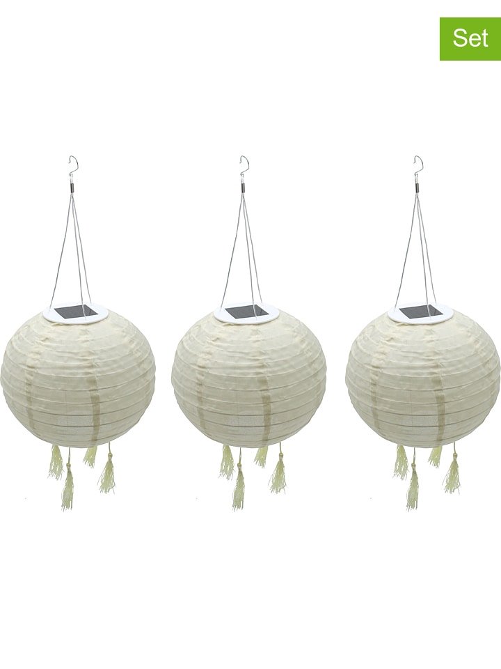 lumisky Dekoracyjne lampy solarne LED (3 szt.) w kolorze beżowym - Ø 30 cm rozmiar: onesize