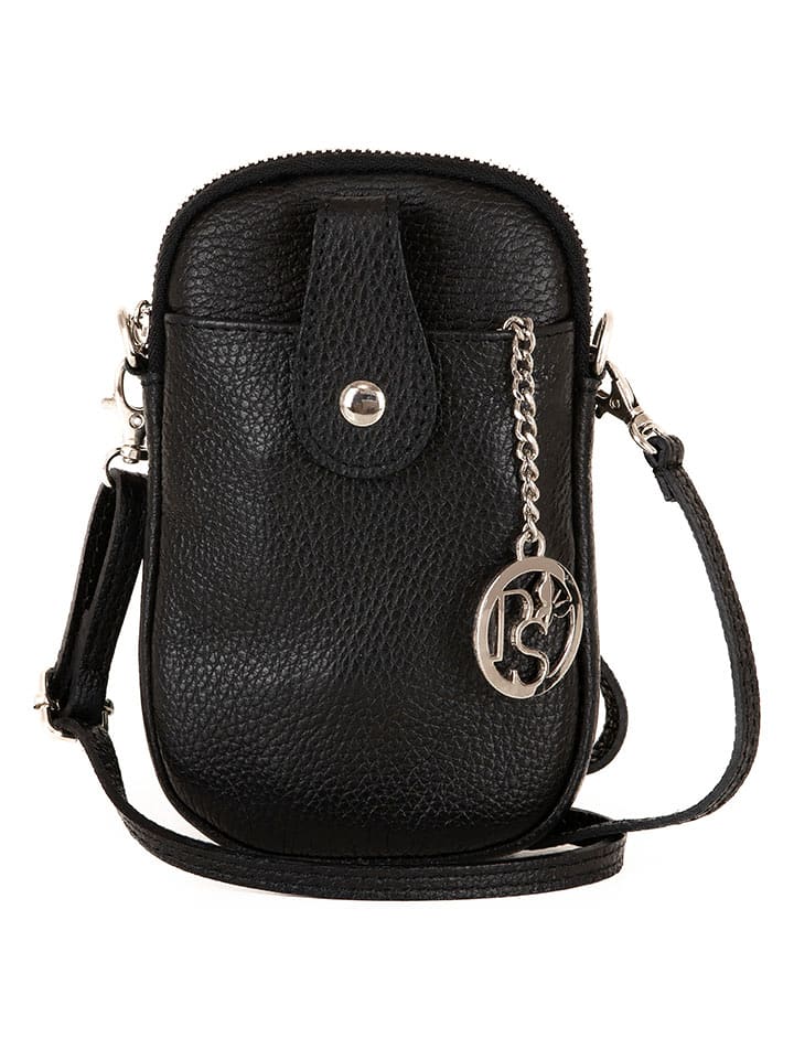 Pia Sassi Skórzana torebka "Serrottini" w kolorze czarnym - 11 x 19 x 2 cm rozmiar: onesize