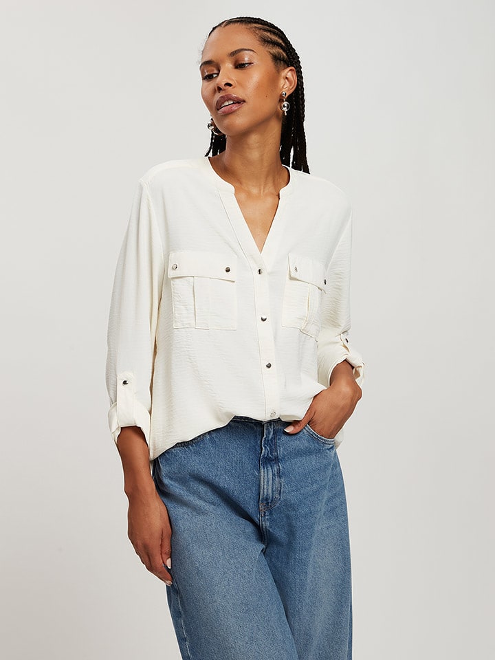 Cross Jeans Bluzka w kolorze białym rozmiar: M