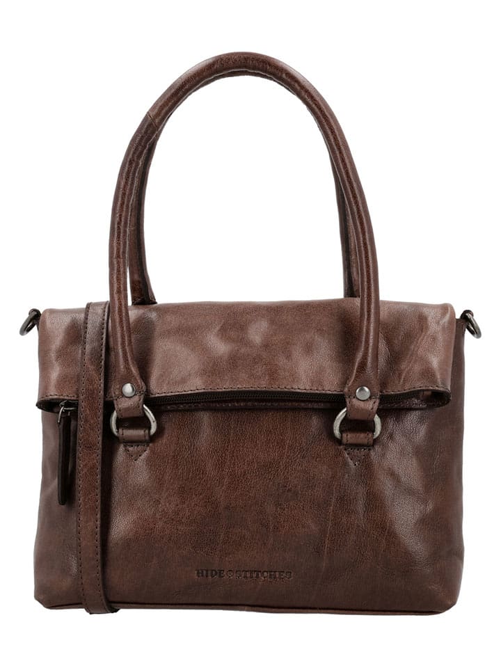HIDE & STITCHES Skórzana torebka "Westland" w kolorze ciemnobrązowym - 29 x 20 x 7 cm rozmiar: onesize
