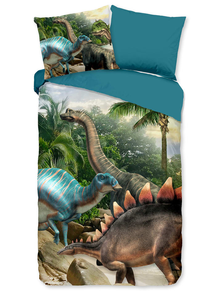 Pure Komplet pościeli "Neneh" w kolorze zielonym ze wzorem z mikrofibry rozmiar: 140x220 cm