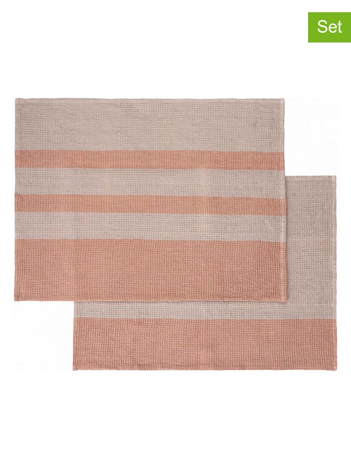 Blomus Ściereczki (2 szt.) w kolorze beżowo-jasnoróżowym do naczyń - 70 x 50 cm rozmiar: onesize