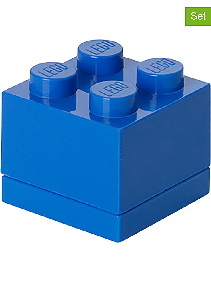 LEGO Pojemniki (3 szt.) "Mini 4"w kolorze niebieskim - 4,6 x 4,3 x 4,6 cm rozmiar: onesize