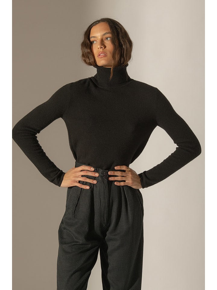 Perfect Cashmere Kaszmirowy golf "Ashley" w kolorze czarnym rozmiar: L