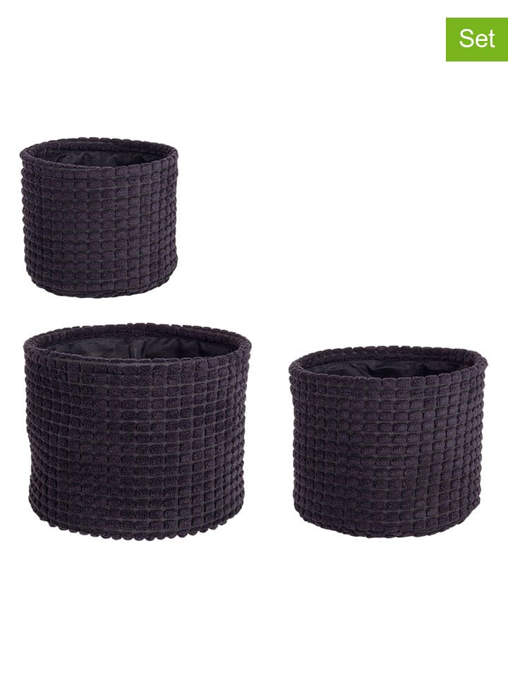 Bizzotto Pojemniki (3 szt.) "Nicky" w kolorze czarnym rozmiar: onesize