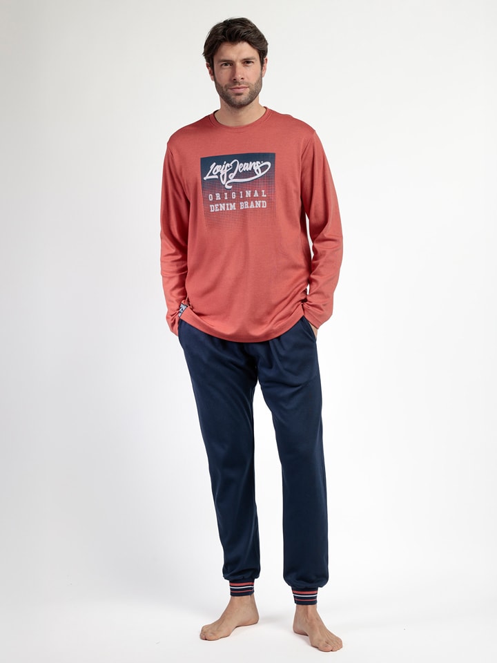 Lois Piżama "Larga Burnt" w kolorze koralowo-granatowym rozmiar: S