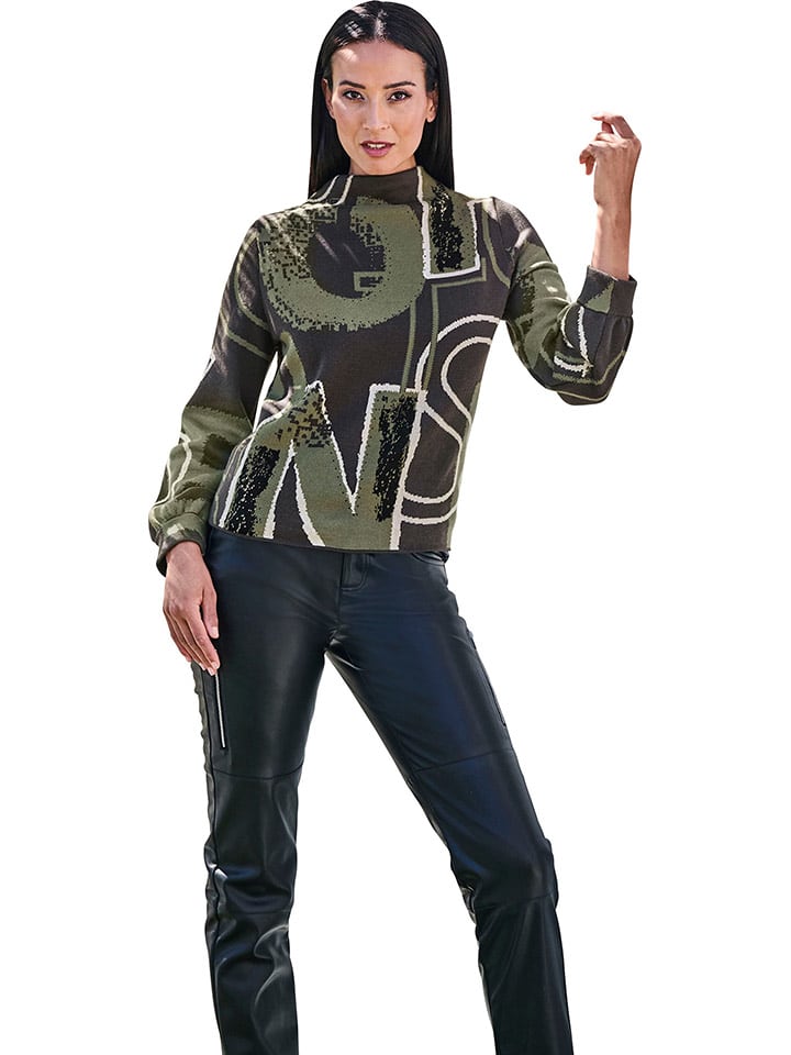 Heine Sweter w kolorze khaki rozmiar: 50