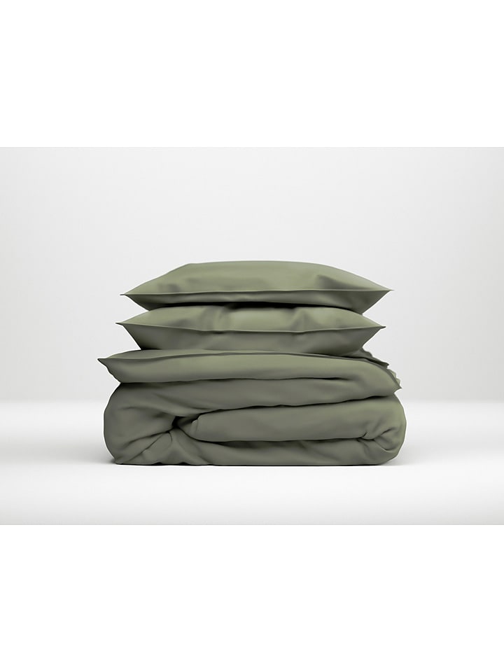 Zo!Home Komplet pościeli "Satinado" w kolorze zielonym z mako-satyny rozmiar: 155x220 cm