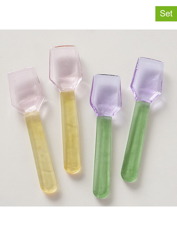 Boltze Łyżeczki (4 szt.) "Ice" w kolorze żółto-zielonym do lodów - dł. 9,7 cm rozmiar: onesize
